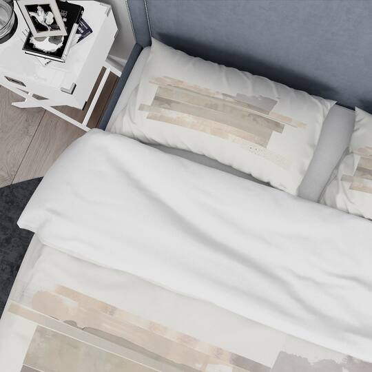Designart 'Geometric Neutral Form II' Geometric Bedding Set - Duvet Cover & Shams